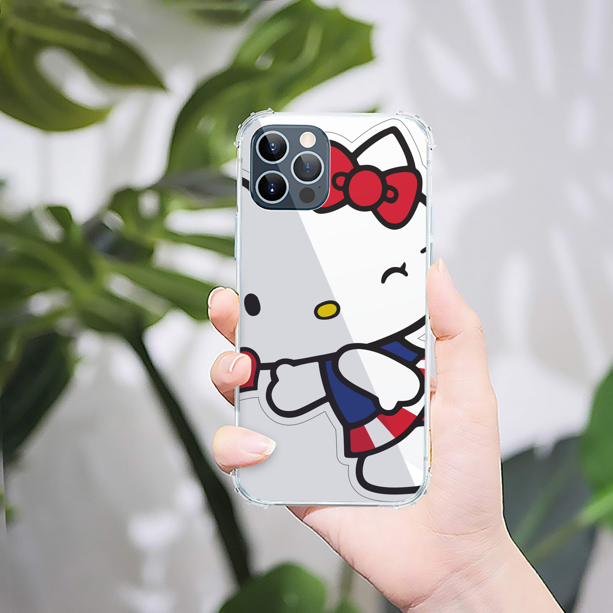 （画像用） Hello Kitty ハローキティ 【iPhone 12シリーズ対応】透明スマホケース（クリアソフトケース）